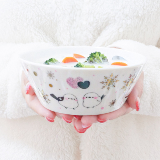 【シマエナガさんの冬支度ボウル皿】